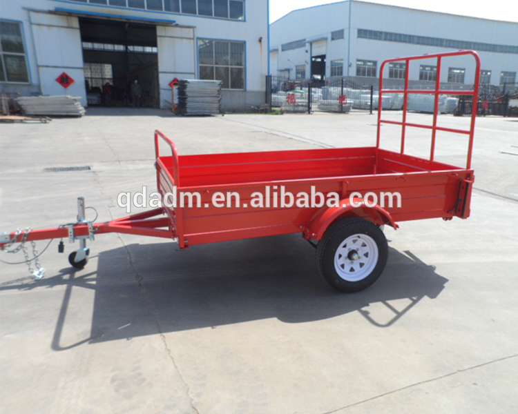 red single axle box trailer