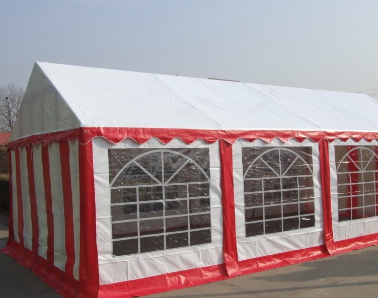red party wedding big tent