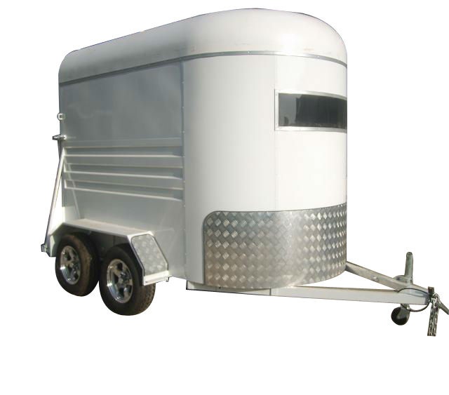 White 2 Horse Semi Trailer